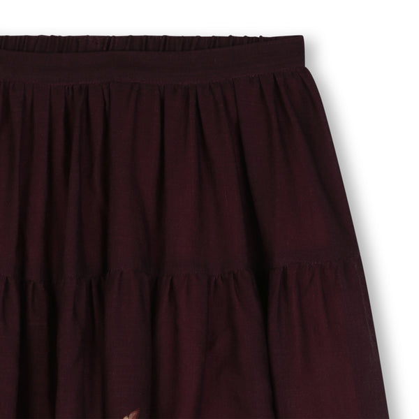 Dark Plum Floral Skirt