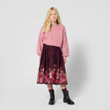 Dark Plum Floral Skirt