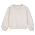 Cream Heathered Lace Collar Sweatshirt
