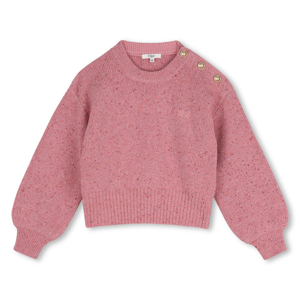 Pink Knit Crewneck Sweater