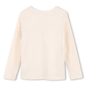 Cream Heathered Logo Long Sleeve Tee