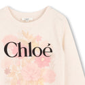 Cream Heathered Logo Long Sleeve Tee