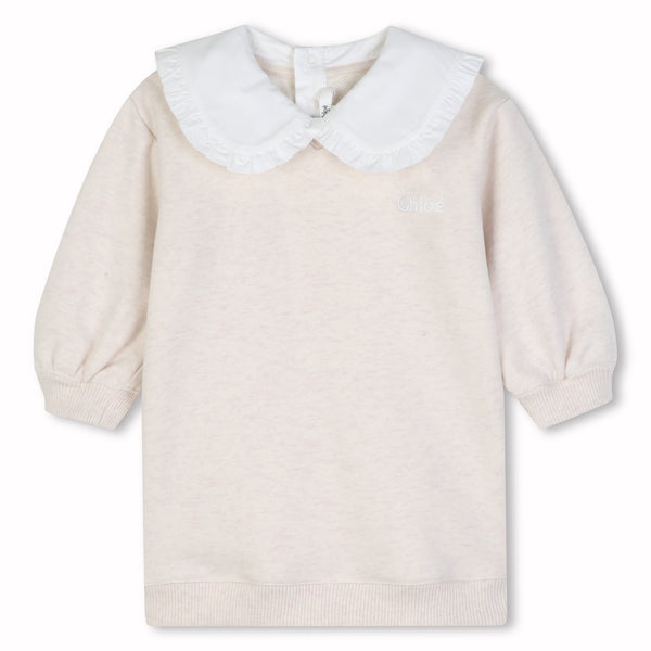 Cream Heathered Sweatshirt Dress