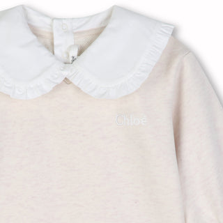 Cream Heathered Sweatshirt Dress