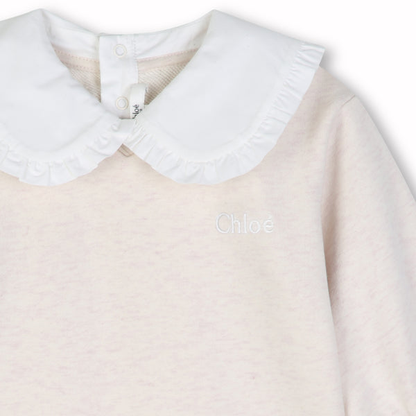 Cream Heathered Sweatshirt Dress
