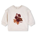 Baby Cream Heathered Flower Crewneck
