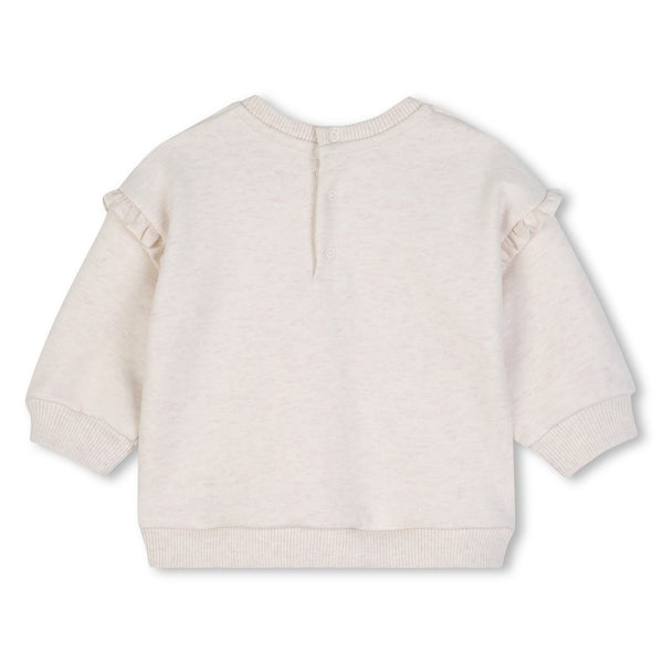 Baby Cream Heathered Flower Crewneck