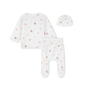 White 3 pcFloral Ensemble with Hat