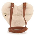 Beige Heart Shearling Handbag