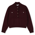 Dark Plum Half Button Sweater