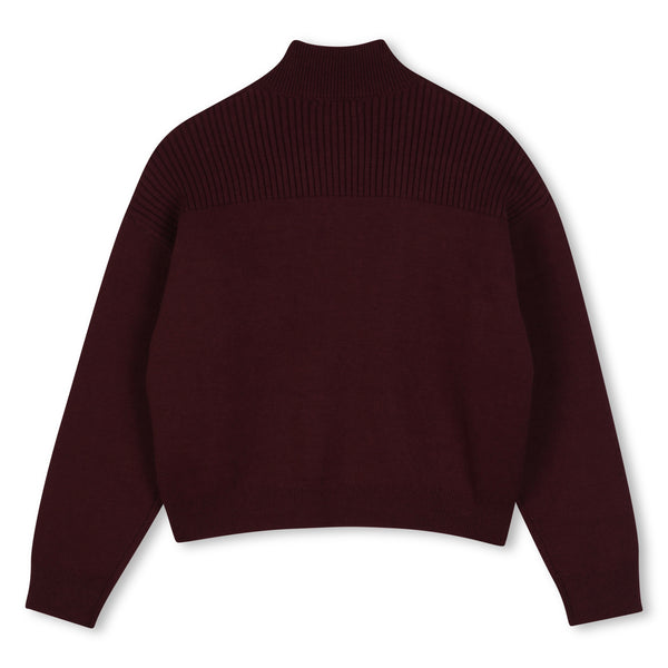 Dark Plum Half Button Sweater
