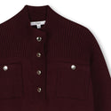 Dark Plum Half Button Sweater