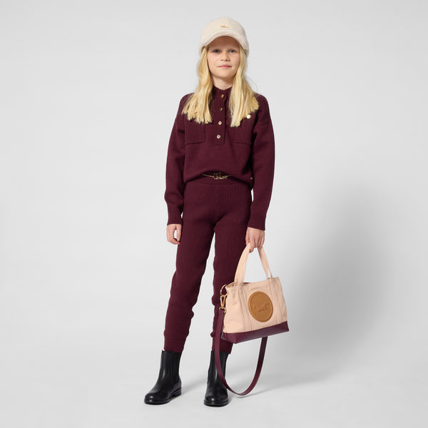 Dark Plum Half Button Sweater
