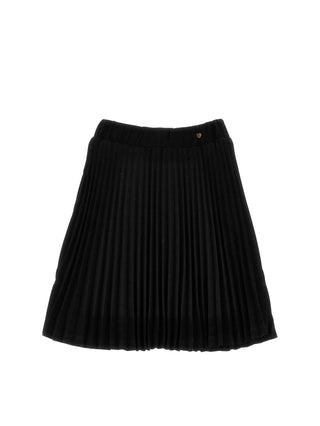 Black Jersey Pleated Skirt