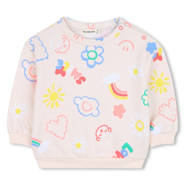 Pink Happy Print Crewneck and Pants