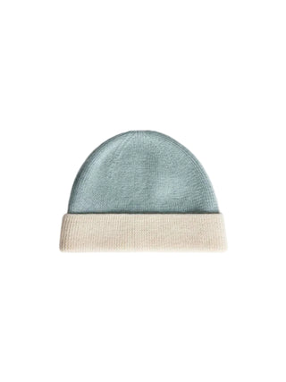 Blue and Ivory Baby Knit Hat