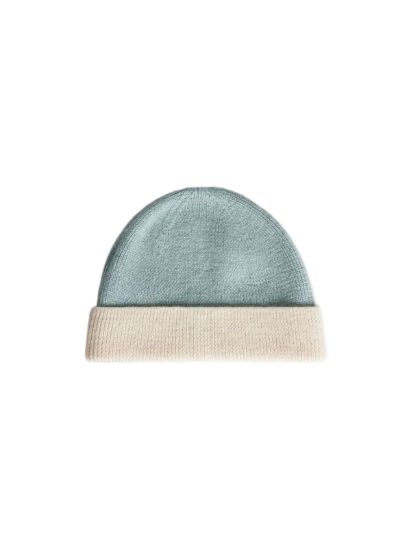 Blue and Ivory Baby Knit Hat