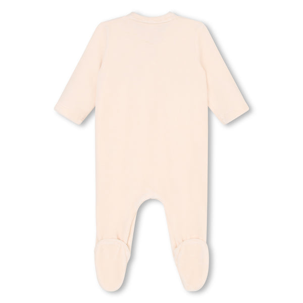 White/Pink Collared Footie Set