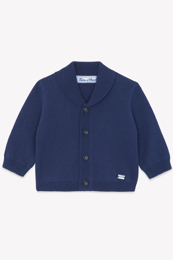 Navy Baby Collar Cardigan