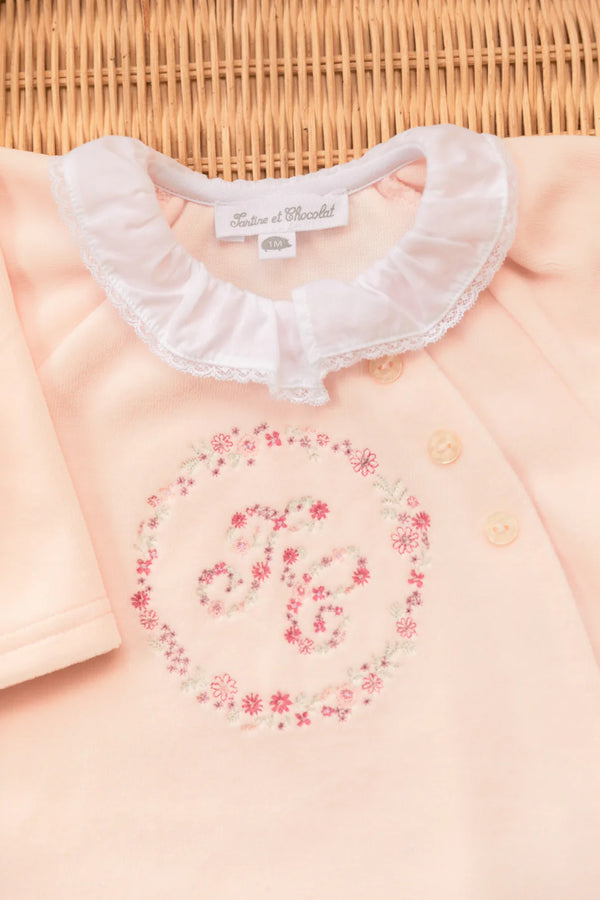 Pale Pink TC Flower Footie