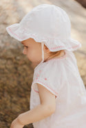 Pale Pink Striped Baby Bucket Hat