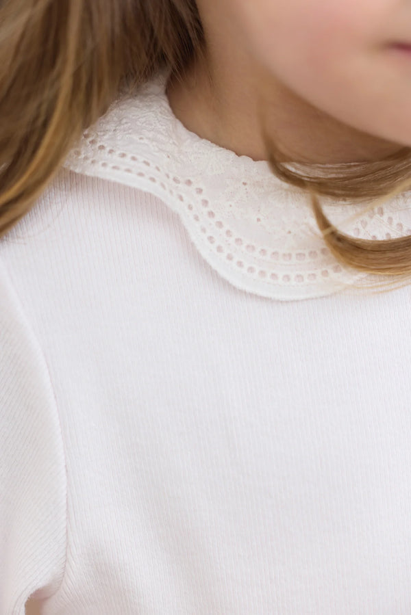 Pale Pink Baby Scallop Collar Top