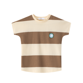 Brown Striped Cotton Tee