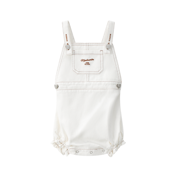 White Denim Overall Romper
