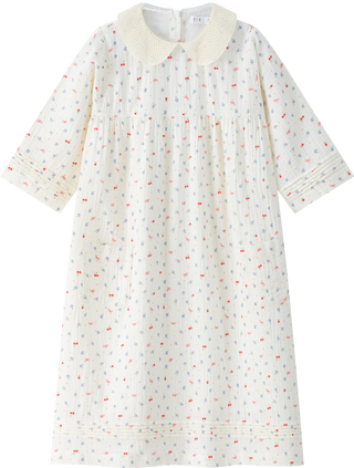 Cream with Multicolor Cherry Dress