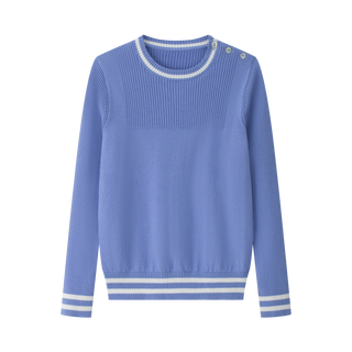 Blue With White Trim Sweater