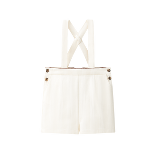 Cream Suspender Shorts