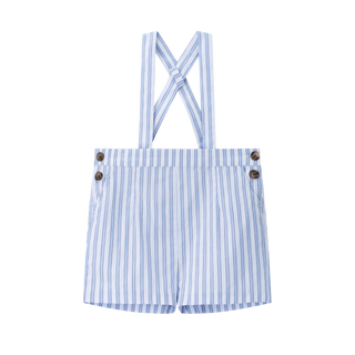 Blue Striped Suspender Shorts