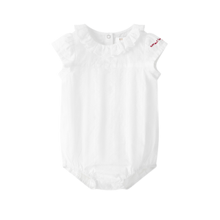 White Ruffle Collar Romper