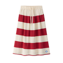 Red Striped Cotton Skirt