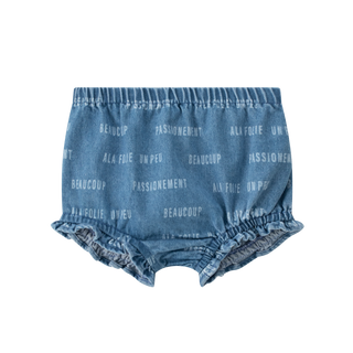 Blue Denim Printed Bloomers
