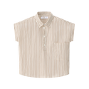 Cream Striped Oversized Shirt