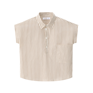 Cream Striped Oversized Shirt