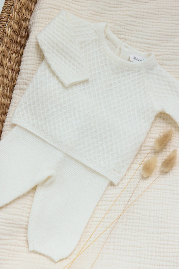 Ivory Diamond Knit Ensemble