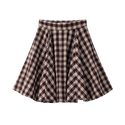 Burgundy Plaid Circle Skirt