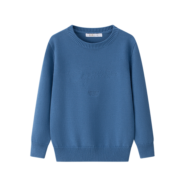 Blue Embroidered Sweater