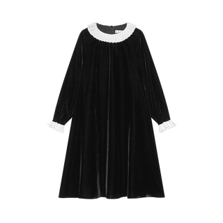 Black Velvet Collar Dress