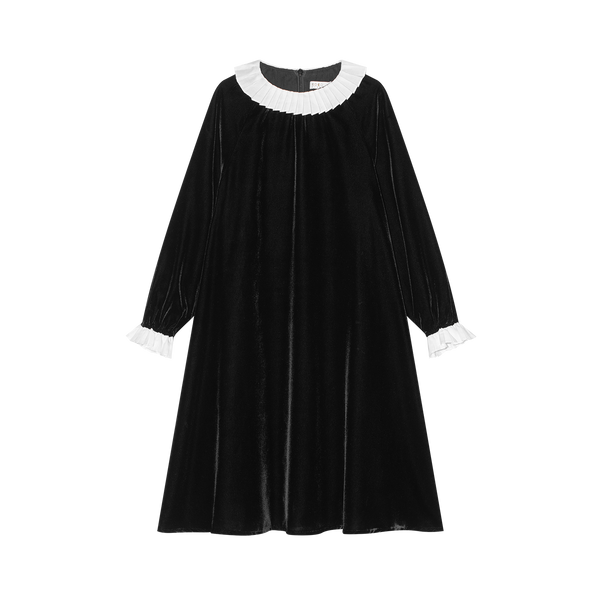 Black Velvet Collar Dress