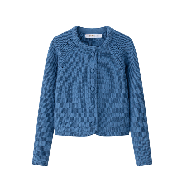 Blue Cropped Cardigan