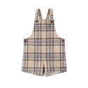 Baby Beige and Blue Plaid Overalls