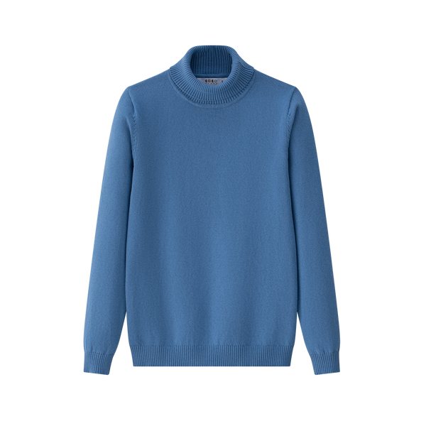 Blue Knit Turtleneck