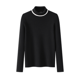 Teen Black Ribbed Turtleneck