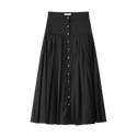 Teen Black and White Polka Dot Pleated Skirt