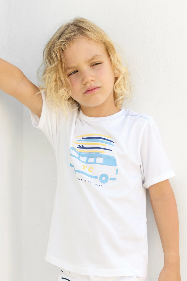 White Surfboard Van Tee