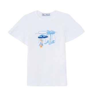White Beach Print Tee