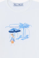 White Beach Print Tee